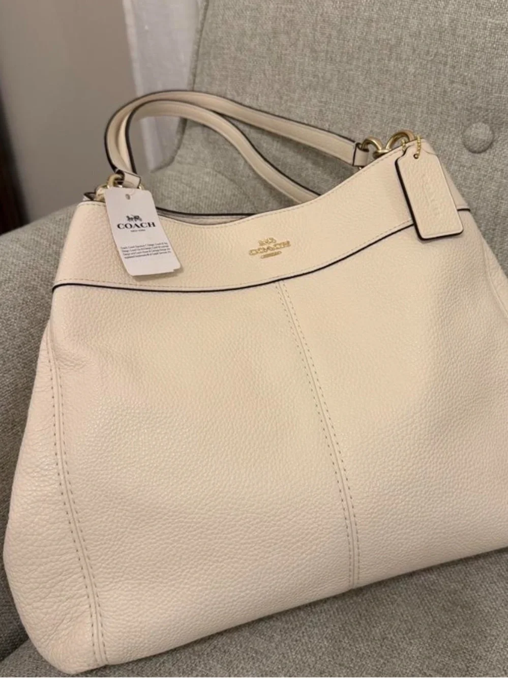 Coach Lexy Pebble Leather Shoulder Bag with Gold-Tone Hardware